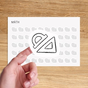 MATH Mini Icon Stickers / School Minimal Functional Planner Stickers / Minimalist Stickers