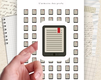 Naklejki do planowania czytania, naklejki do śledzenia książek, naklejki do Kindle'a, planer dziennika czytania, naklejki dla miłośników książek