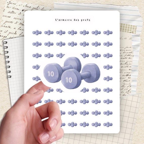 Workout Planner Stickers, Gym Stickers, Fitness Stickers, Dumbbell Stickers, Exercise Planner Stickers, Workout Tracker Stickers