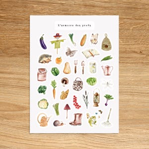 SPRING Theme Sticker Sheet / Gardening Planner Stickers / Vegetables Stickers for Planner & Journal Sticker Sheet