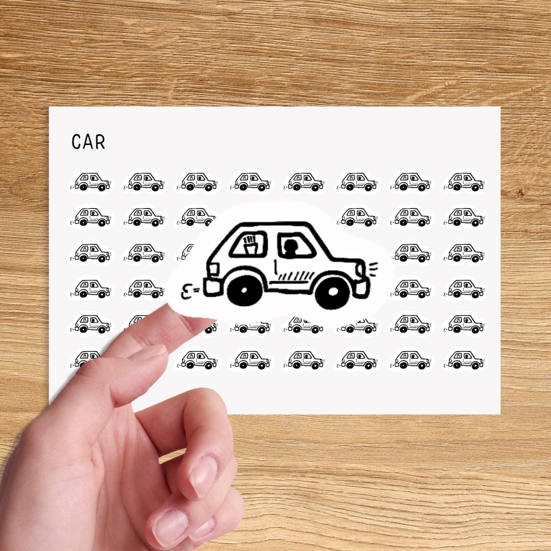 CAR Mini Icon Stickers for Planner / Bill Due Icon Stickers / Budget ...