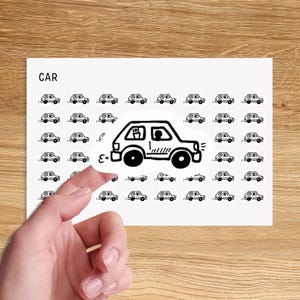 CAR Mini Icon Stickers voor Planner / Bill Due Icon Stickers / Budget Stickers voor Minimal Planner
