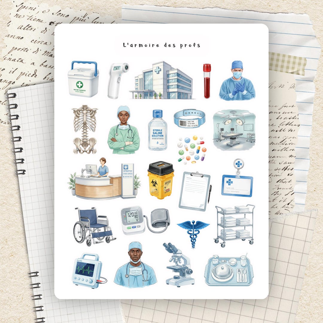 Nurse Planner Stickers, Medical Sticker Sheet, Healthcare Hospital ...