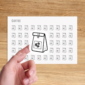 COFFEE Mini Icon Stickers / Minimal Functional Planner Stickers / Minimalist Stickers / Small Icon Stickers
