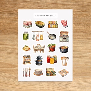 COZY KITCHEN Home Planner Stickers, Hygge Stickers for Planner Journal Notebook, Watercolor Decorative Stickers, Homebody Stickers
