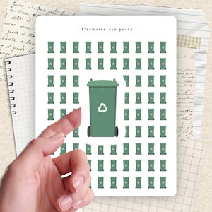 Trash Planner Stickers, Green Bin Stickers, Compost Stickers, Cleaning Planner Stickers, Eco Friendly Stickers