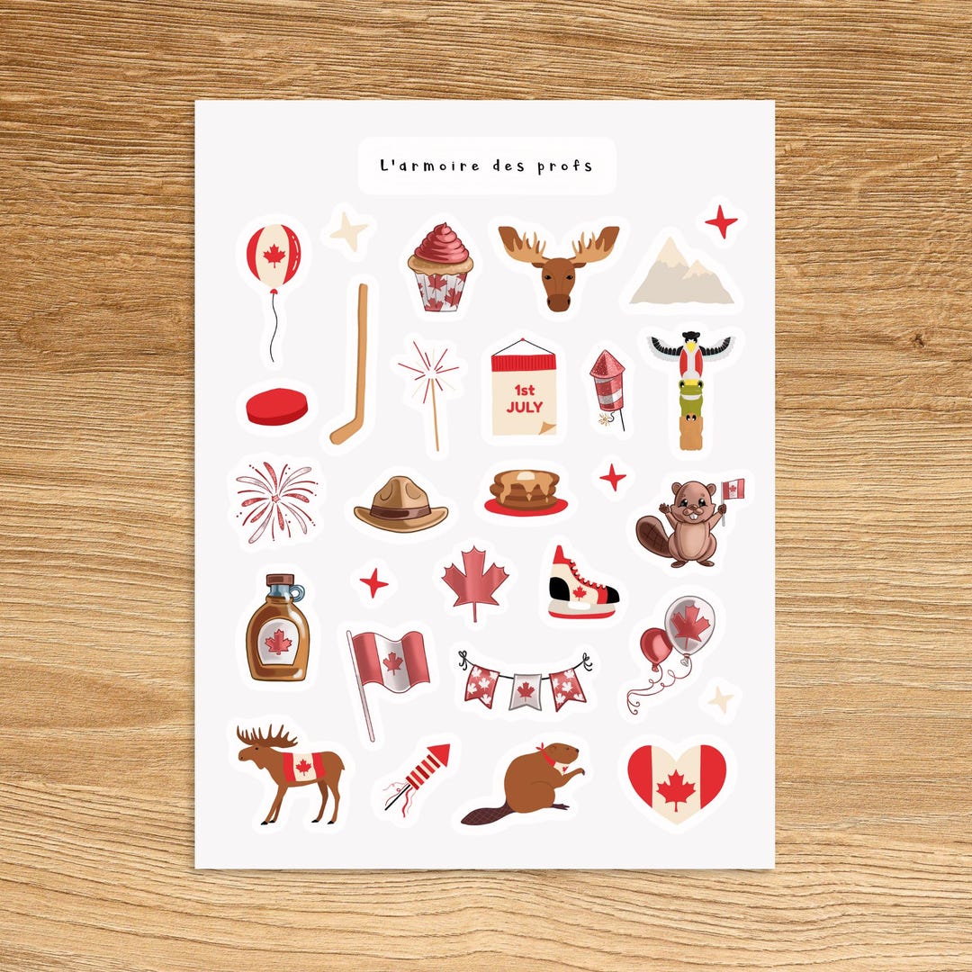 CANADA Theme Sticker Sheet / Canadian Planner Stickers / Decorative ...