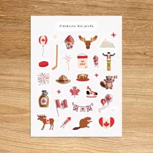 CANADA Theme Sticker Sheet / Canadian Planner Stickers / Decorative Stickers for Planner & Journal