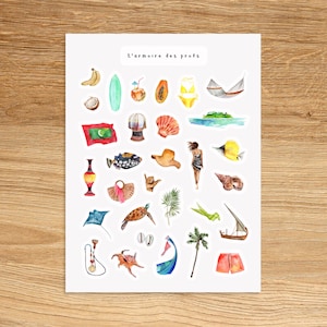 MALDIVES Theme Sticker Sheet / Vacation Planner Stickers / Travel Planner & Journal Sticker Sheet