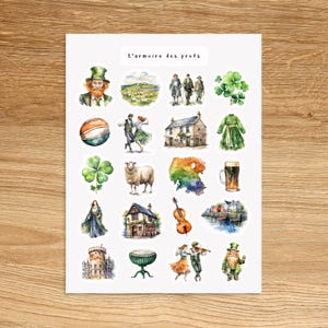 IRELAND Travel Planner Stickers, Vacation Holiday Adventure Calendar Sticker Pack, Cozy Adventure Explore Scrapbooking Decor