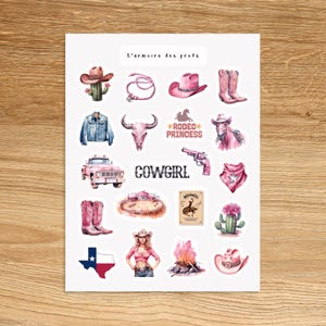COWGIRL Stickers for Planner, Journal, Notebook, Western Planner Stickers, Cowboy Decorative Stickers, Texas Ranch Horse Stickers