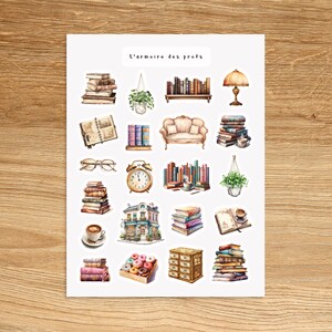 BOOKS Theme Sticker Sheet / Reading Time Stickers / Decorative Stickers for Planner & Journal