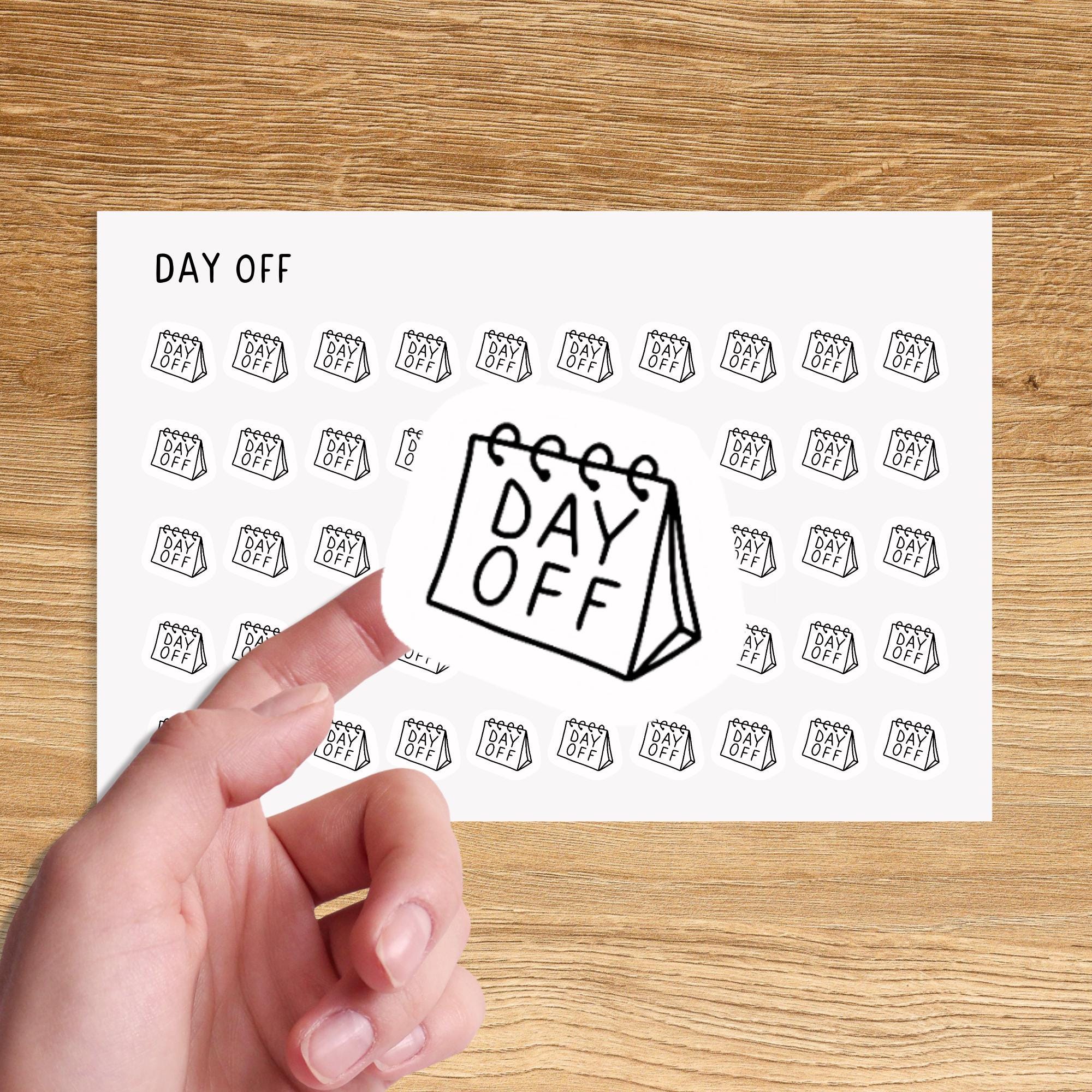 DAY OFF Mini Icon Stickers / Vacation Minimal Functional Planner Stickers / Self-Care Me Time Minimalist Stickers / Rest Stickers
