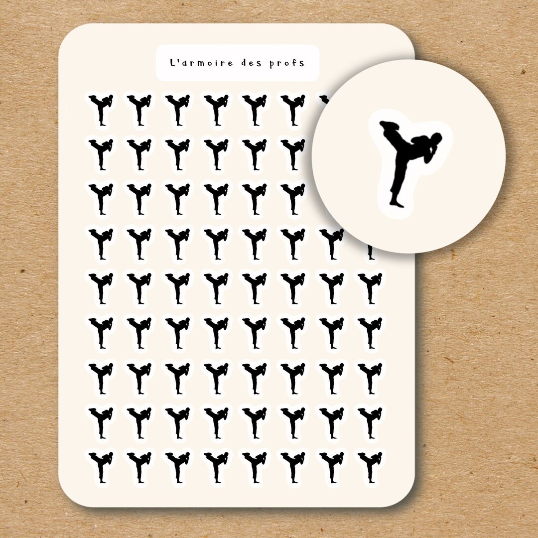 KARATE Icon Stickers / Martial Arts Sticker Sheet / Karate Belt Planner ...