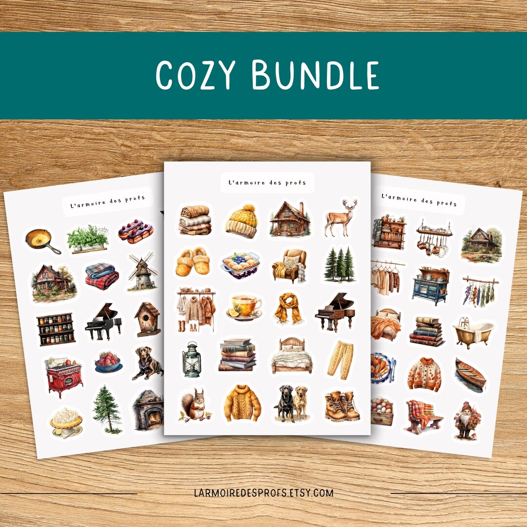 COZY Home Sticker Pack, Hygge Stickers for Planner Journal Notebook ...