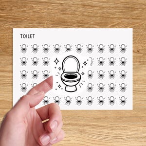 TOILET Mini Icon Stickers voor Planner / Huishoudelijke Icon Stickers / Reiniging Minimale Planner Stickers / Klusjes Icon Stickers