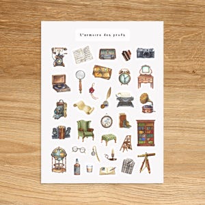 VINTAGE Theme Sticker Sheet / Vintage Planner & Journal Sticker Sheet / Retro Stickers