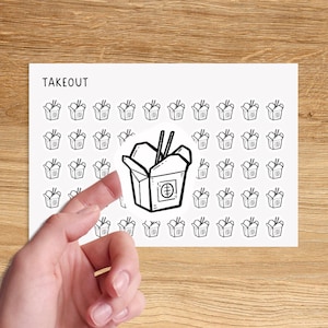 TAKEOUT Mini Icon Stickers / Minimal Functional Planner Stickers / Minimalist Stickers