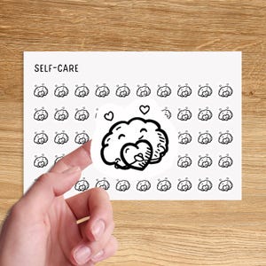 SELF-CARE Mini Icon Stickers / Me Time Minimal Functional Planner Stickers / Minimalist Stickers