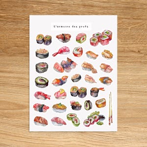 SUSHI Sticker Sheet / Planner & Journal Sticker Sheet