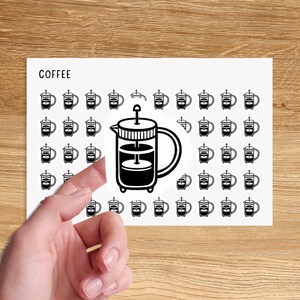 COFFEE Mini Icon Stickers / Morning Coffee Minimal Functional Planner Stickers / Drink Minimalist Stickers / Small Icon Stickers