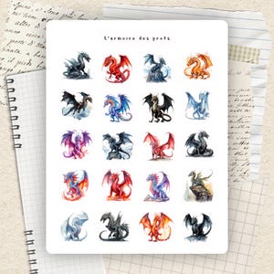 Drakklistermärken för planerare, anteckningsböcker, scrapbooking och anteckningsböcker, fantasy-planerarklistermärken, magiska dekorativa klistermärken med drakgnomer