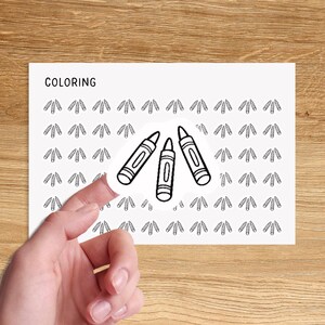COLORING Mini Icon Stickers / Crafting Minimal Functional Planner Stickers / School Minimalist Stickers