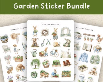 Set di adesivi per la pianificazione del giardino, adesivi da giardino in stile cottagecore, adesivi per il diario di giardinaggio, pacchetto di adesivi per il giardino primaverile