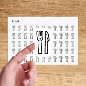 MEAL PREP Mini Icon Stickers / Meal Prep Planner Stickers / Minimalist Stickers
