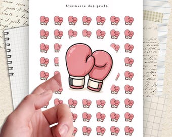 Sport Planner Stickers, Boxing Gloves Stickers, Workout Planner Stickers, Fitness Icon Sticker Sheet