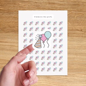 BIRTHDAY Reminder Stickers, Happy Birthday Celebration Stickers, Birthday Cake Hat Balloon Party Decorations