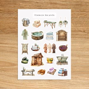 SPA DAY Self-Care Planner Stickers, Me Time Relaxation Beauty & Wellness Junk Journal Stickers