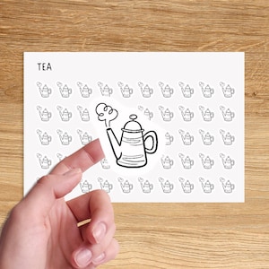 TEA Mini Icon Stickers / Minimal Functional Planner Stickers / Minimalist Stickers / Small Icon Stickers