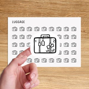 TRAVEL Mini Icon Stickers / Luggage Minimal Functional Planner Stickers / Vacation Minimalist Stickers