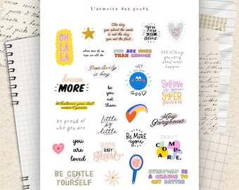 Motivational Planner Stickers, Positive Quote Stickers, Affirmation Stickers, Self Love Mental Health Stickers