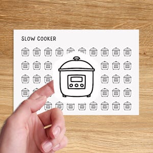 SLOW COOKER Mini Icon Stickers / Cooking Mini Stickers / Meal Prep Minimal Functional Planner Stickers / Minimalist Stickers