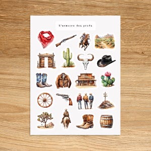 COWBOY Western Country Stickers, Texas Horse Ranch Cowgirl Junk Journal Stickers, Yeehaw Stickers