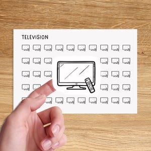 Mini adesivos de ícone de televisão para planejador/adesivos de ícone de assinatura/adesivos de planejador mínimo de TV