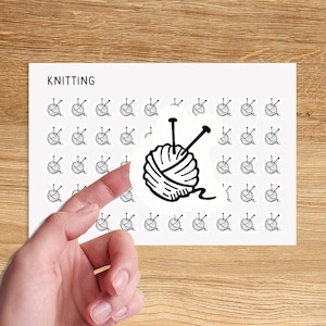 KNITTING Mini Icon Stickers / Yarn Minimal Functional Planner Stickers / Craft Hobbies Minimalist Stickers