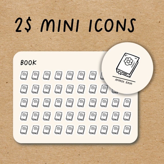 Labels Minimal Planner Stickers Reading Tracker BOOKS Mini Icon ...