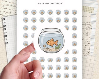 Fish Planner Stickers, Pet Care Stickers, Functional Stickers, Aquarium Icon Stickers, Kawaii Planner Icons