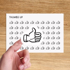 THUMBS UP Mini Icon Stickers / Good Job Minimal Functional Planner Stickers / Positive Motivation Minimalist Stickers
