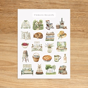 COTTAGECORE Countryside Stickers, Rustic Cottage Stickers, Cozy Hygge Cute Planner Stickers
