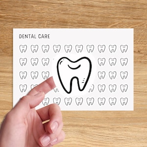 Mini adesivos de ícone de dentista para planejador/adesivos de ícone de dente/adesivos de ícone mínimo de cuidados dentários