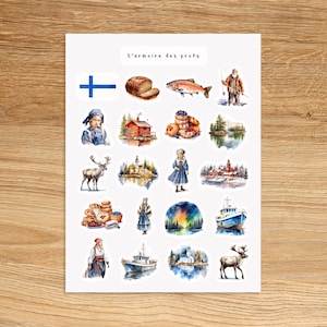 FINNLAND Reiseplaner Sticker, Urlaub Abenteuer Kalender Sticker Pack, Gemütliches Abenteuer Erkunden Scrapbooking Dekor