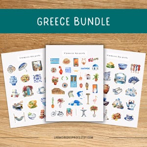 REISE-Planer-Sticker / Griechenland-Urlaub-Sticker-Pack / Abenteuer-Reise-Stadt-Sticker-Pack / Santorini-dekorative Sticker