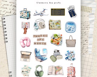 Travel Stickers, Vacation Holiday Planner Stickers, Wanderlust Journal Stickers, Adventure Junk Journal