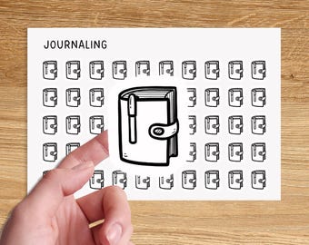 JOURNALING Mini Icon Stickers / Notebook Minimal Functional Planner Stickers / Self-Care Minimalist Stickers