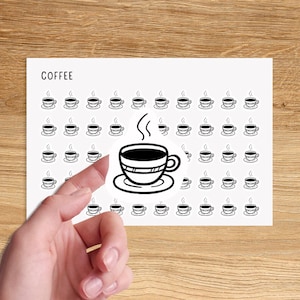 COFFEE Mini Icon Stickers / Minimal Functional Planner Stickers / Minimalist Stickers / Small Icon Stickers