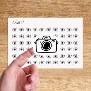 CAMERA Mini Icon Stickers / Travel Minimal Functional Planner Stickers / Photos Minimalist Stickers